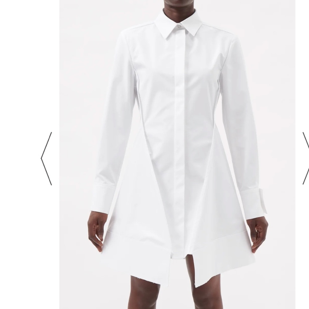 Givenchy Sheer Lace Back Long Sleeve Cotton Shirt Dress White Size 34 (US 2) - Picture 5 of 17